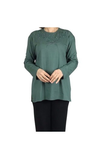 ECE GİYİM Women's Stone Collar Lycra Large Size Bluz