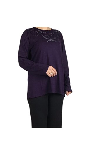 ECE GİYİM Women's Stone Collar Lycra Large Size Bluz