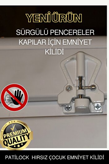 PATİDOOR Safety Lock for Sliding Windows and Doors.Burglar Lock Child Safety Lock.