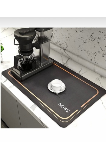 Single Dish Drying Cover Black Countertop Dish Mat Super Absorbent 40*50