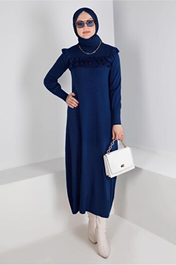 Alvina Knitwear Dress 43198 - Ruffle Detailed