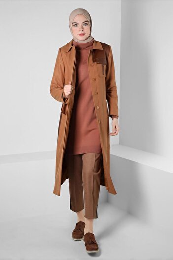 Alvina EYE DETAILED BELTED TRENCH COAT 10813-2