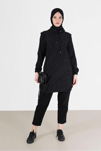 Alvina Silvery Degaje Collar Tunic - 42357