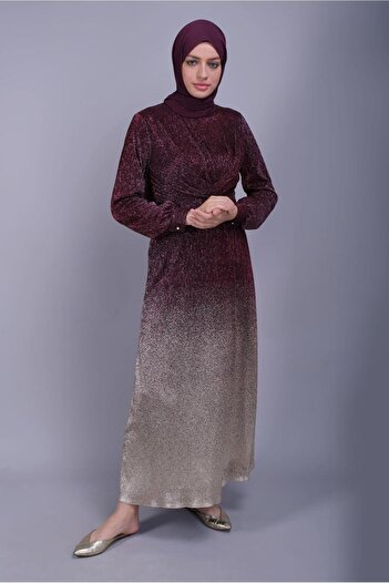 Alvina Foil Printed Belly Dress 40830