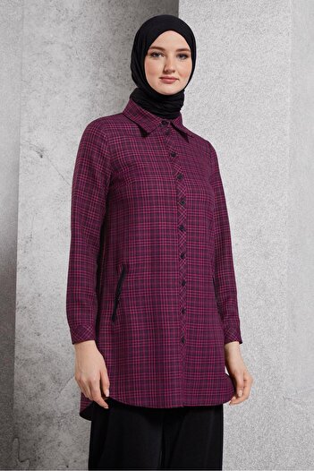 Alvina 45165 Model Plaid Patterned Tunic