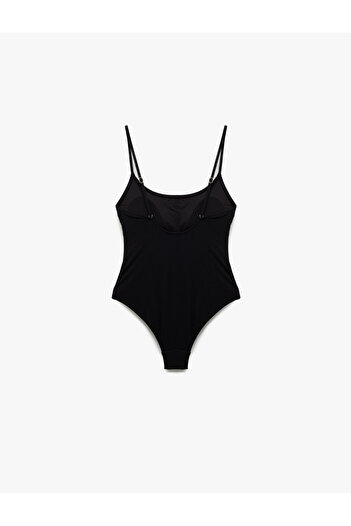 Koton Lightly Supported Textured Thin Strap Fit Swimsuit