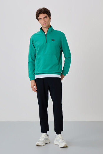 AIR JONES Herbert Deniz Green - Navy Blue Stand-up Collar αθλητική φόρμα - 85233