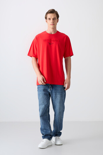 TOMMY LIFE Fiesta Cotton Thick Soft Textured Oversize Fit Printed Men's T-Shirt - 88328