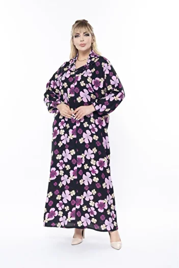 mervemoda Women's Long Sleeve Summer Plus Size Dress