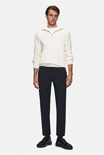 Twn Slim Fit Ekru Düz Örgü Kazak