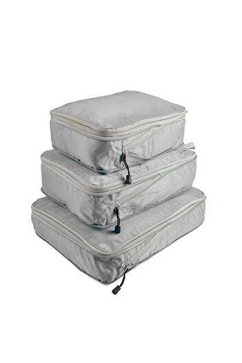 COOYA 3-Piece Foldable Storage Bag, Accommodate Enough Items, with Smooth Zipper, for Any Type of Trip