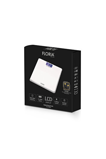 Floria Floria ZLN7683 body scale made of tempered glass, capacity 3-180Kg, LCD display