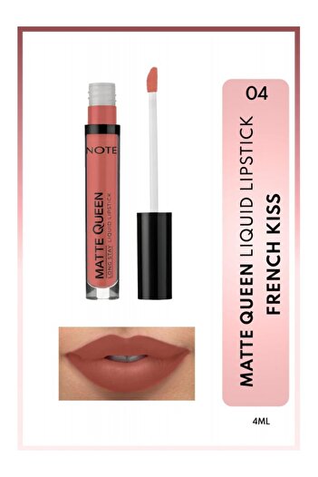 NOTE Matte Queen Lipstick Ruj Lichid Mat Rezistent - 04French Kiss - Nude