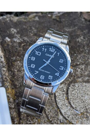 Casio Casio MTP-V001D-1BUDF 45mm Analog Quartz Watch with Stainless Steel Strap - Silver