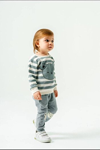 Bubito Cartoon Themed Bear Visual Baby Bottom and Top Set