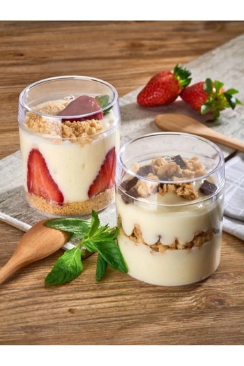 ATG4X4 Ramel Store Crystal Cylinder Lid Mica Jar Box Presentation Bowl Magnolia Container 270 Cc 5 Pcs