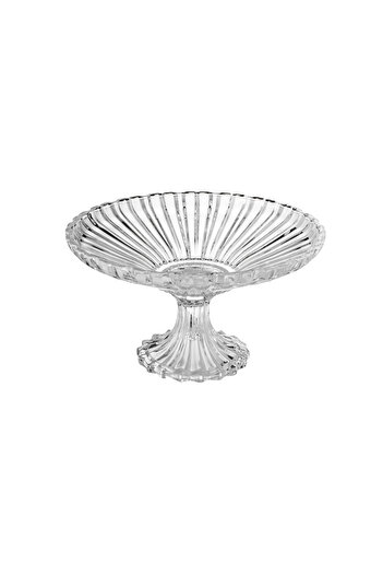 Dania Glass serving plate with base for sweets and fruits, multi-purpose
