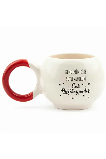 PALTO TASARIM It's so Wonderful Handmade Cream Shiny Bubble Cup - Gift Ceramic Cup