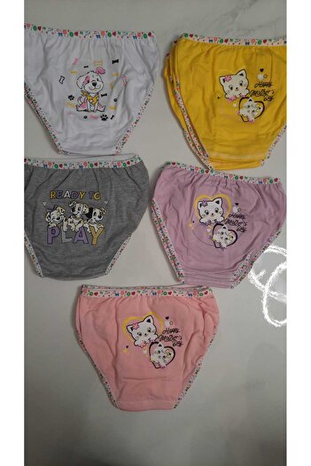 Tutku Kız Çocuk Elastan Arkası Baskılı Bato-slip-külot - 12'li -tkc0833