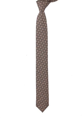 Esgue Slim Fit Μπεζ - Μαύρο μοτίβο Slim 6 cm. Χειροποίητη γραβάτα