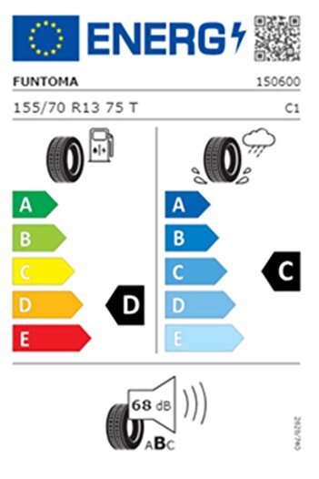 FUNTOMA 155/70 R13 TL 75T ROADFUN Yaz Lastiği (Ürertim Tarihi:2025)