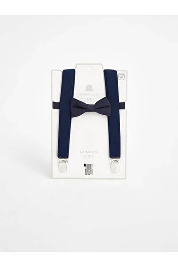 LC Waikiki Σετ LCW baby Navy Blue Baby Boy Παντελόνι και παπιγιόν 2 τεμαχίων