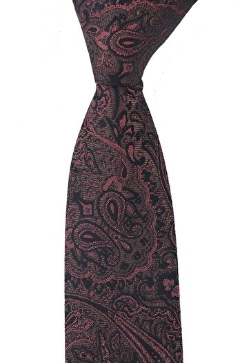 Esgue Slim Fit Smoked - Ροζ Σάλι Μοτίβο Λεπτό 6 cm. Χειροποίητη γραβάτα
