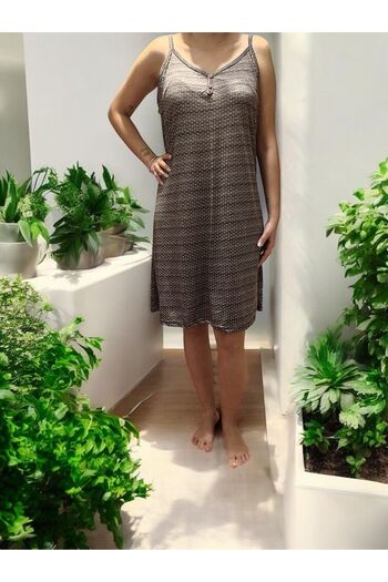 enmodaiçgiyim Multicolored Patterned Women's Rope Strap Dress