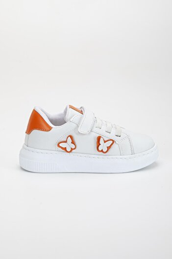 Dilimler Ayakkabı Girl's Sports Shoes Orange Butterfly Model Stitched Sole