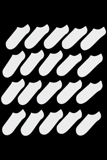 Gizli Butik 20 Pairs Men's Paws Sports Socks, Cotton White