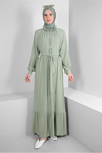 Alvina Tie Detailed Robe Dress - 43744