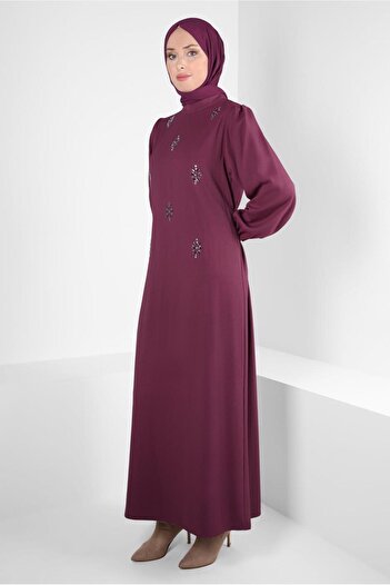 Alvina STONE DETAIL BELLY CREPE DRESS 44356-1