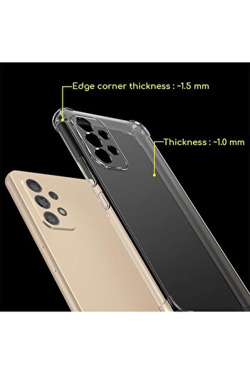 Fibaks Samsung Galaxy A32 Case Antishock Shock Absorbing Camera Protected Soft Flexible Transparent Silicone Cover