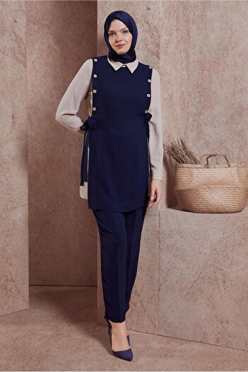 Alvina SHIRT COLLAR PANT SUIT 43923