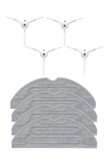 ROPALDE Set de piese de schimb cu 8 perii laterale albe compatibile cu aspiratorul robot Roborock S8, S8+ (Plus), S8 Pro Ultra