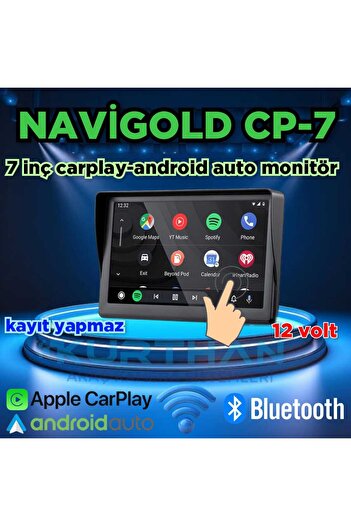 Navigold OTOMOBİL 7 İNÇ DOKUNMATİK ANDROİD AUTO CARPLAY EKRAN  AUX-BT-FM-SD 12 VOLT