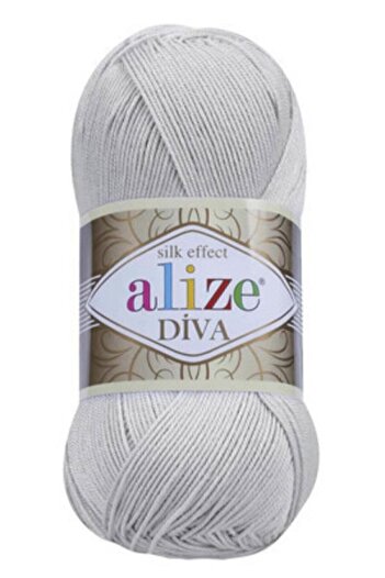Alize Diva Mercerized Thin Thread Summer Bikini Bustier Μπλούζα Πλεκτό Σχοινί Πλεκτό Crop Μοντέλα 168 Ανοιχτό Γκρι