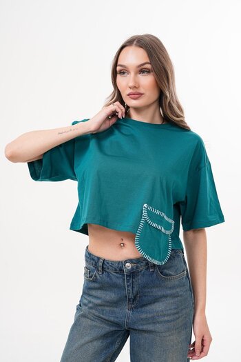 Figo Basic Pocket Detailed T-Shirt