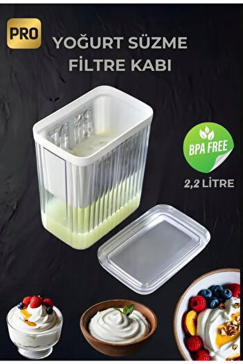 Hayveys Yogurt Storage Container with Yogurt Filter Strainer Vacuum Lid
