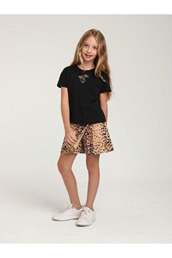 Zekids Fusta scurtă cu model leopard pentru fete