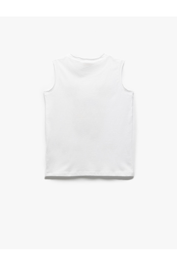 Koton Cotton Skull Printed Crew Neck Tank Top