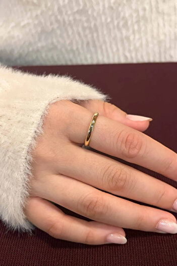 TREND COLLECTİON 3 Adet Ayarlanabilir Gold Sade Zarif Kadın Yüzük Set