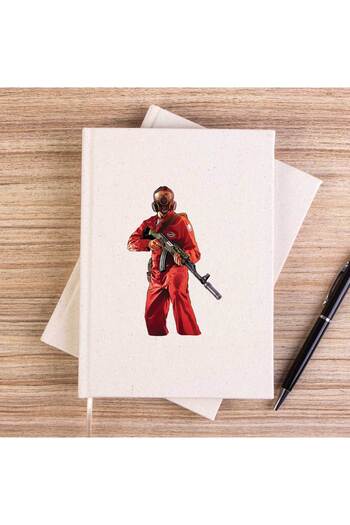 CrowsGate GTA Robber In Red Suit Man Unlined Canvas Notebook