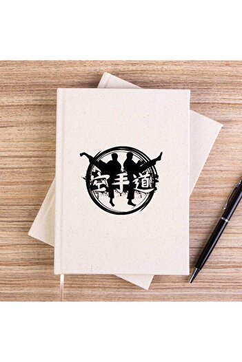 CrowsGate Taekwondo Red Circle Unlined Canvas Notebook