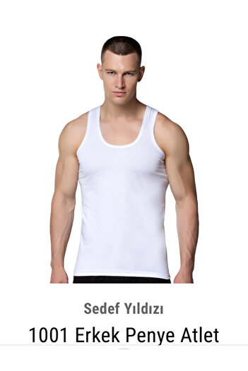 DONLİZZA Mother of Pearl Star Men's Tank Top White 6 Pcs