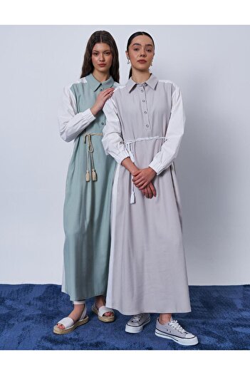 KYR Light Gray Dress with Detailed Garnish