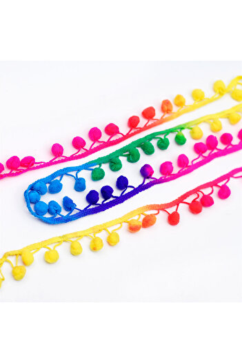 Bimotif Colorful Pompom Strip, Ball (20 METERS)