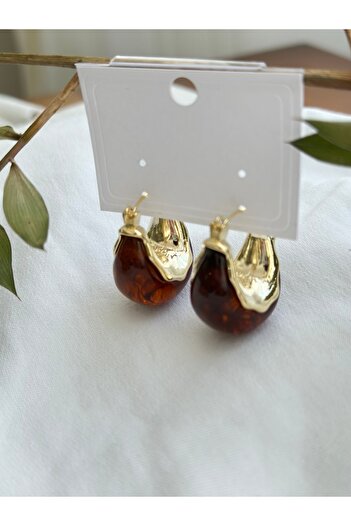 mibrillo Agate Stone Basket Model Balloon Earrings