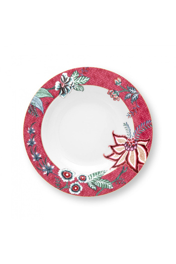 Pip Studio Porcelain Deep Plate, , Pink, 21.5cm, Flower Festival Collection