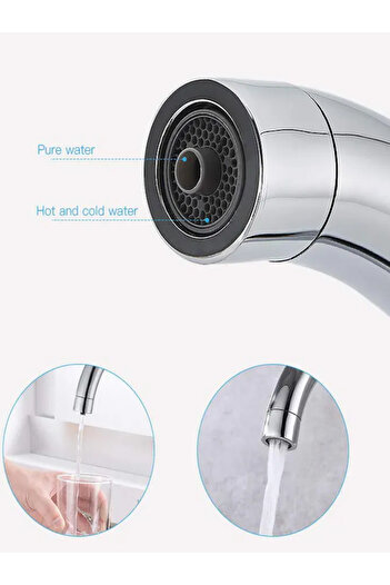 FAWER Faucet & Shower Purified Luxury 3 Way Chrome Kitchen Sink Faucet